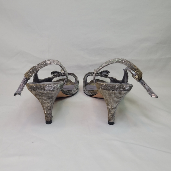 J.Renee Dayna Sling-Back Glimmer Pumps, Pewter - Picture 6 of 16